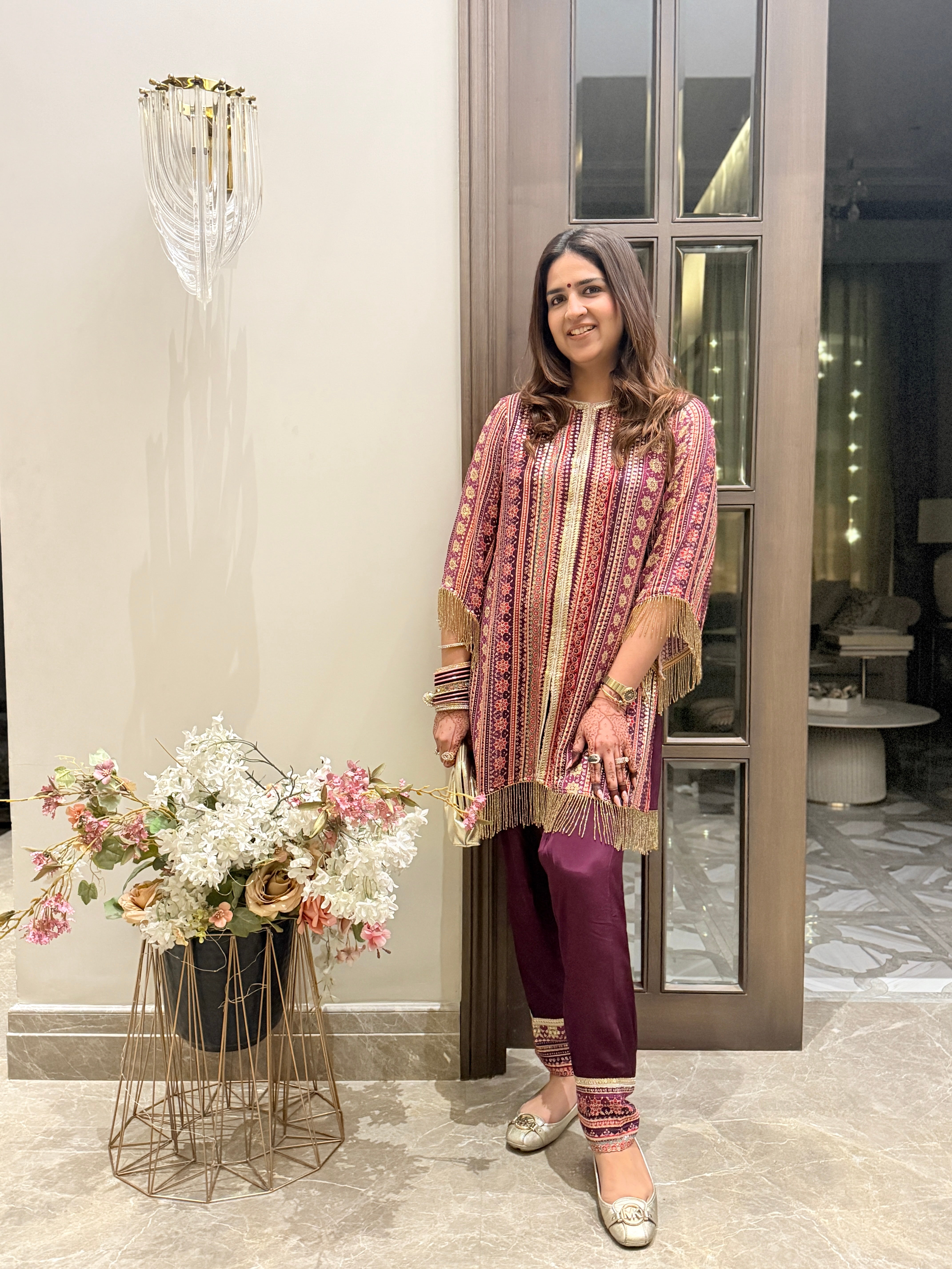 PLUM EMBROIDERED SET