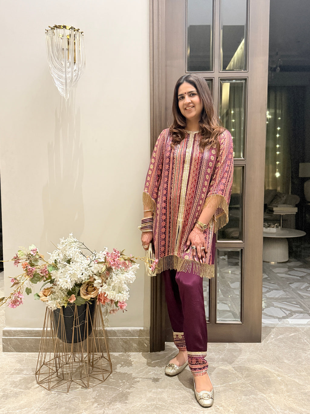 PLUM EMBROIDERED SET