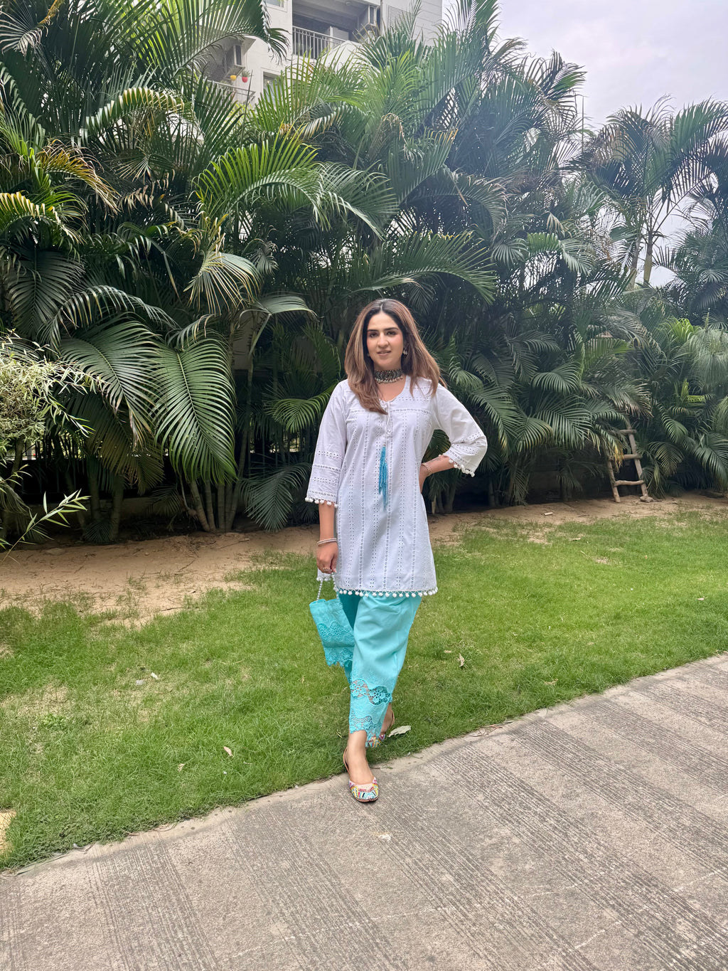 WHITE AQUA BLUE SET