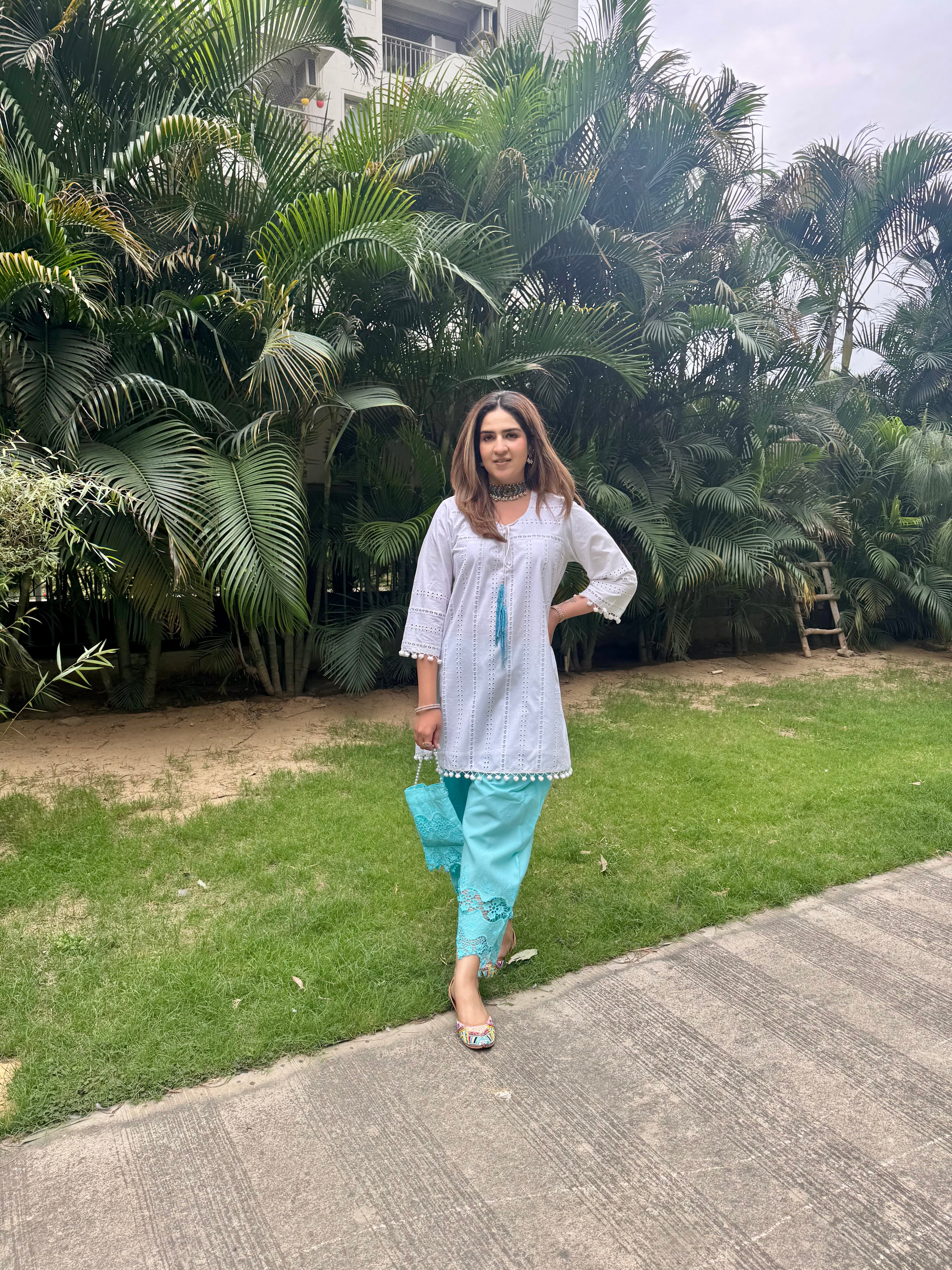 WHITE AQUA BLUE SET