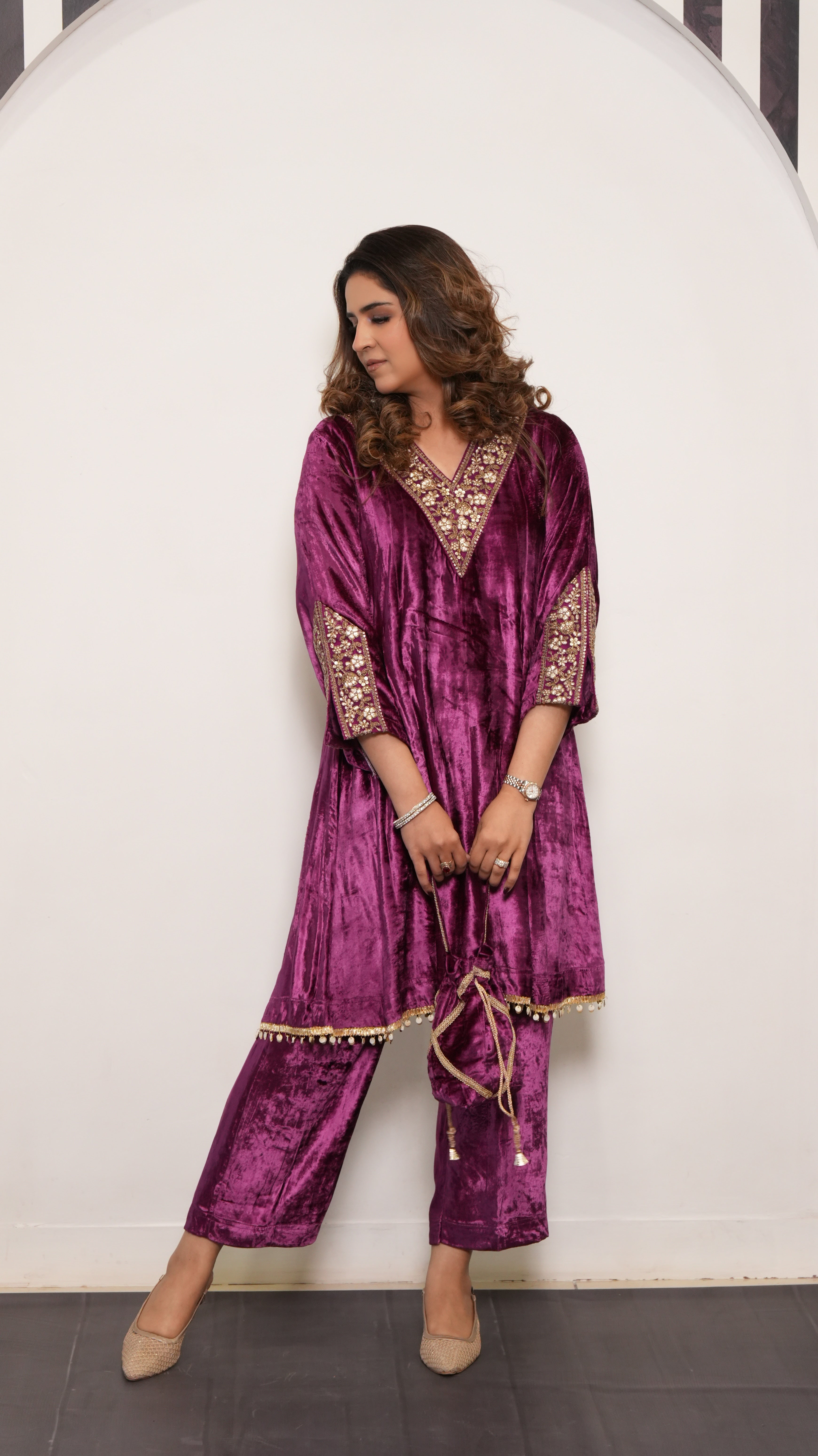 DEEP PLUM VELVET SET