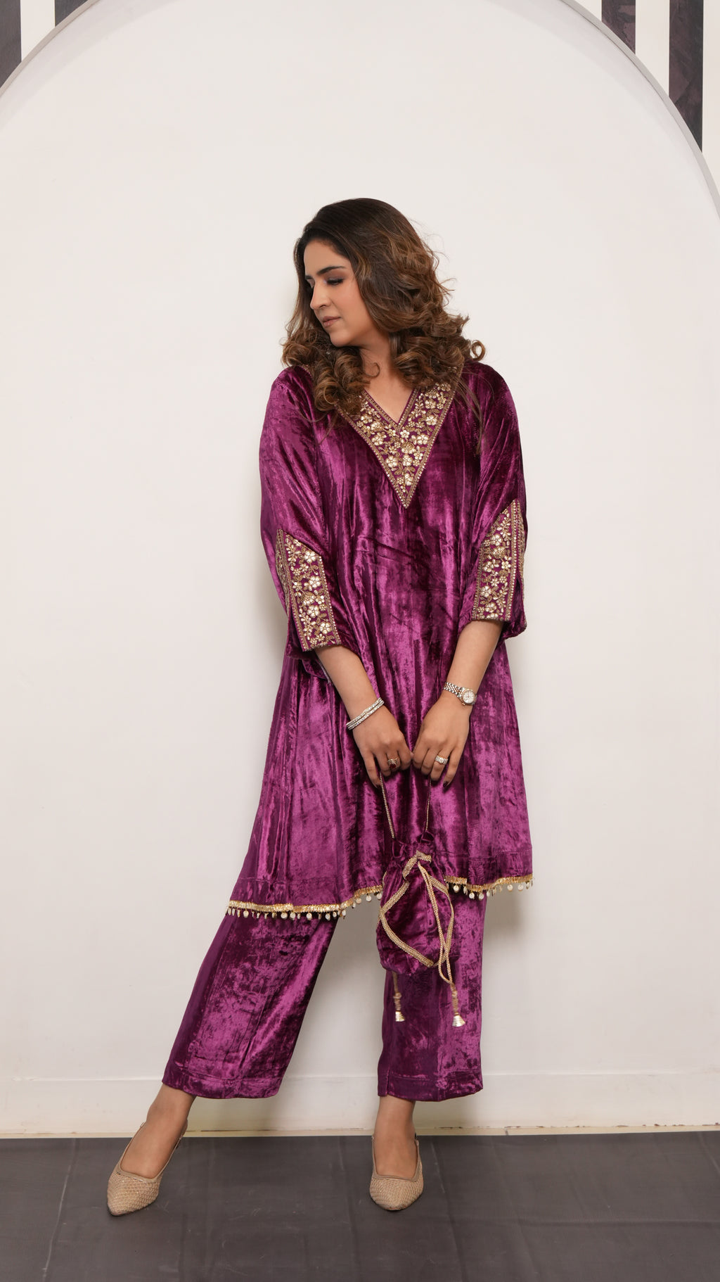 DEEP PLUM VELVET SET