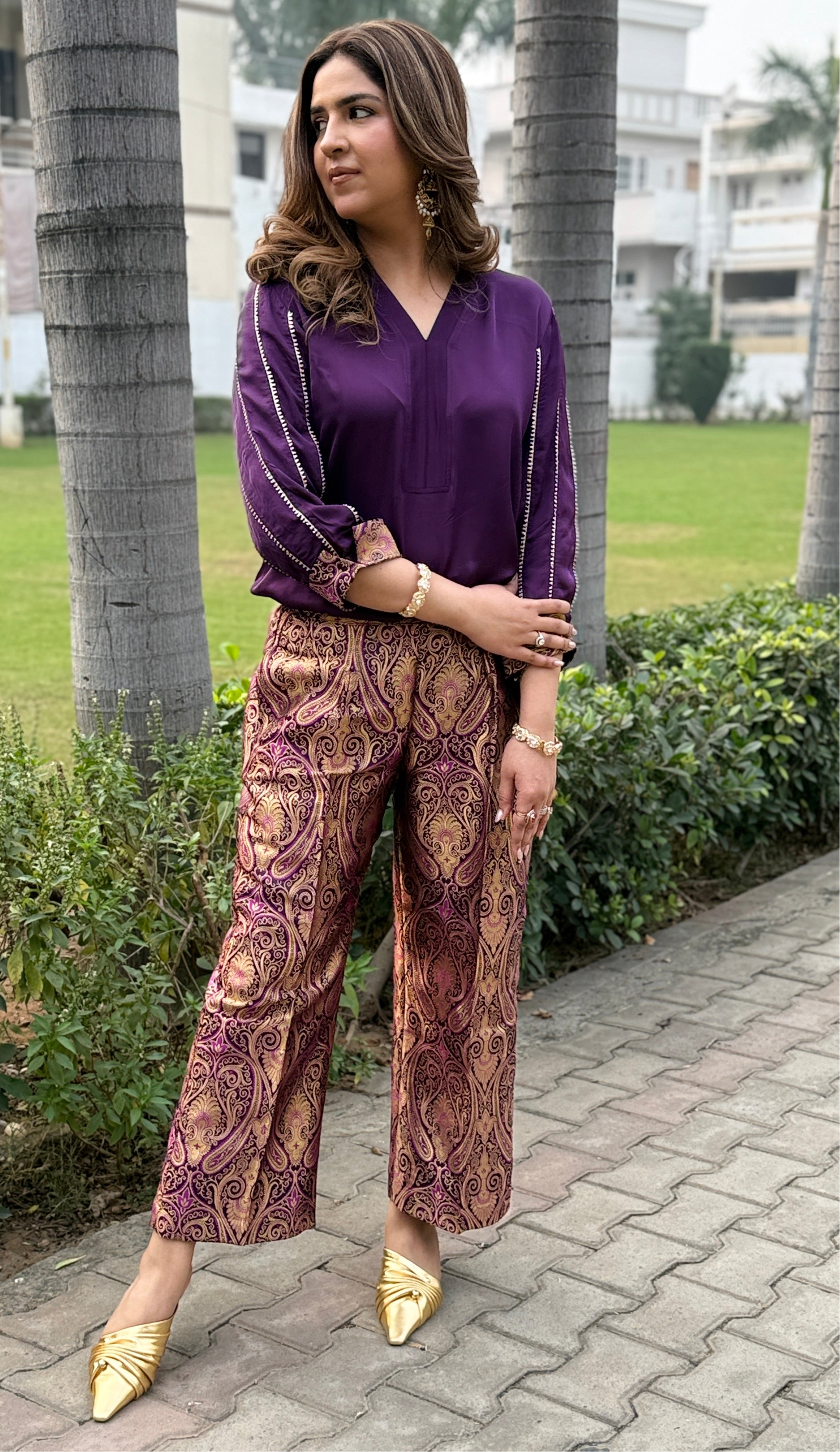 ROYAL PURPLE BROCADE SET