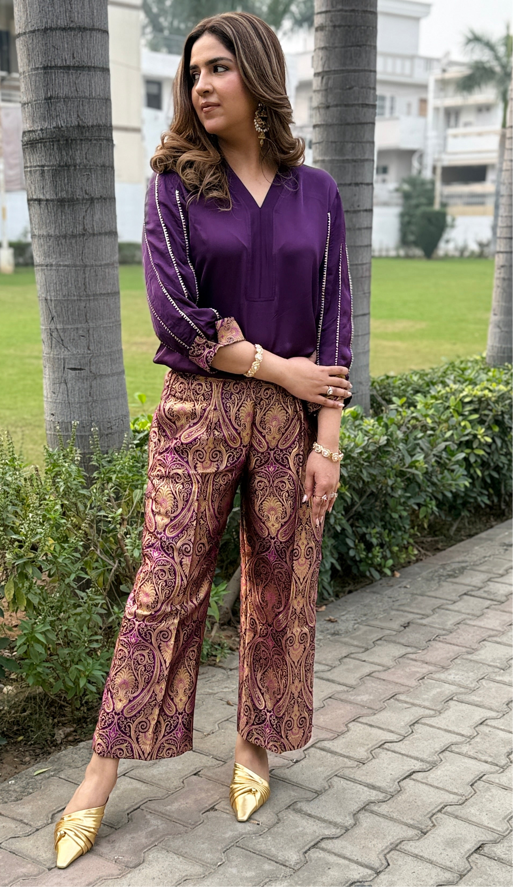 ROYAL PURPLE BROCADE SET