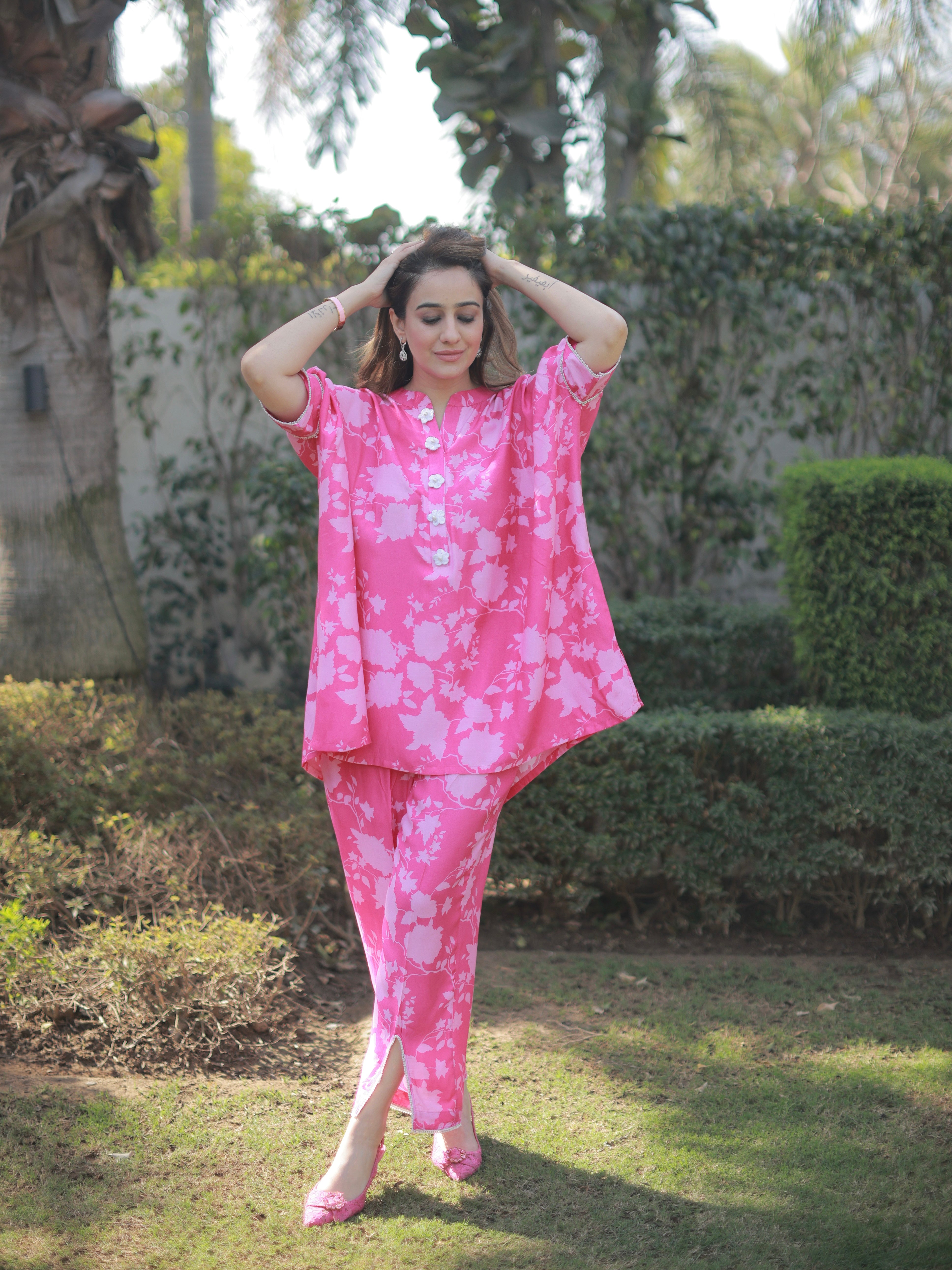 MUSLIN PINK FLORAL SET