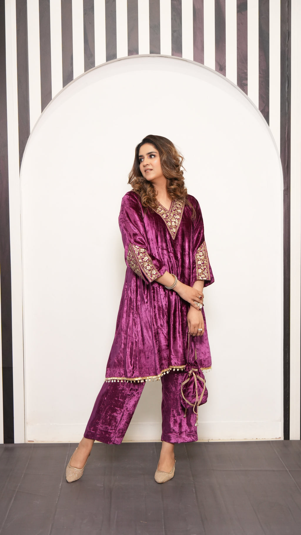DEEP PLUM VELVET SET