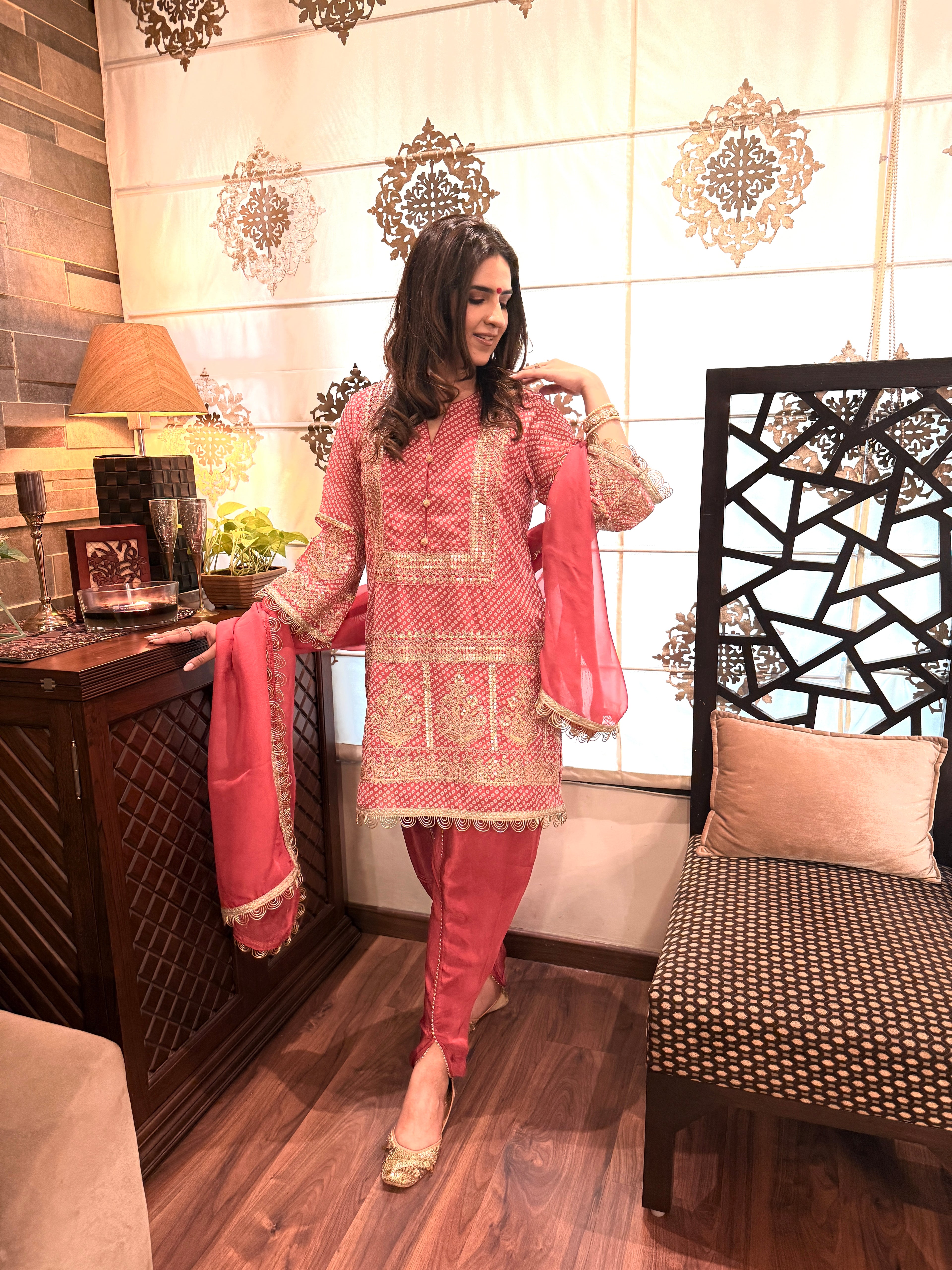 CARROT DUPATTA SET