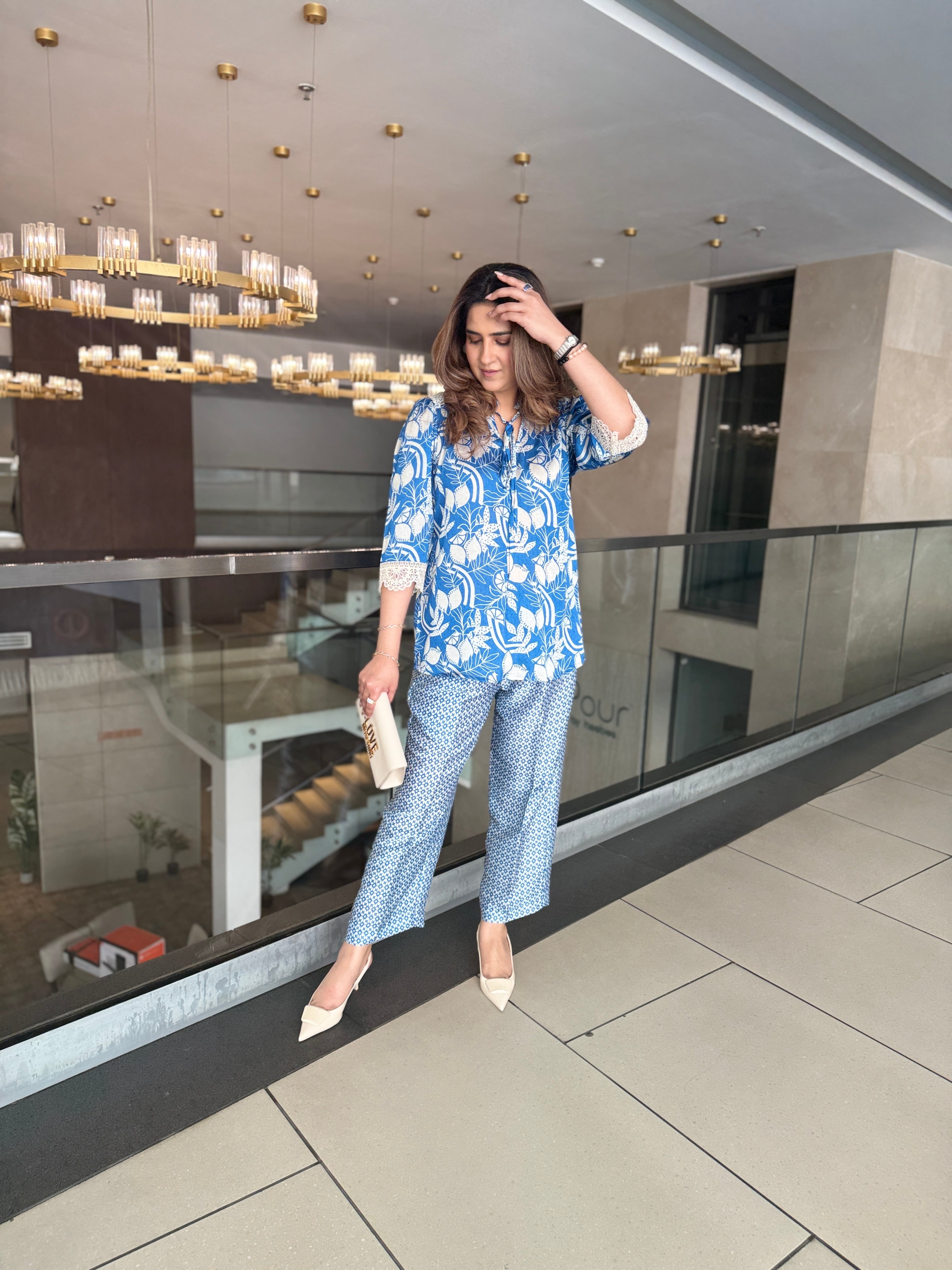 BLUE BLOOM COORD SET