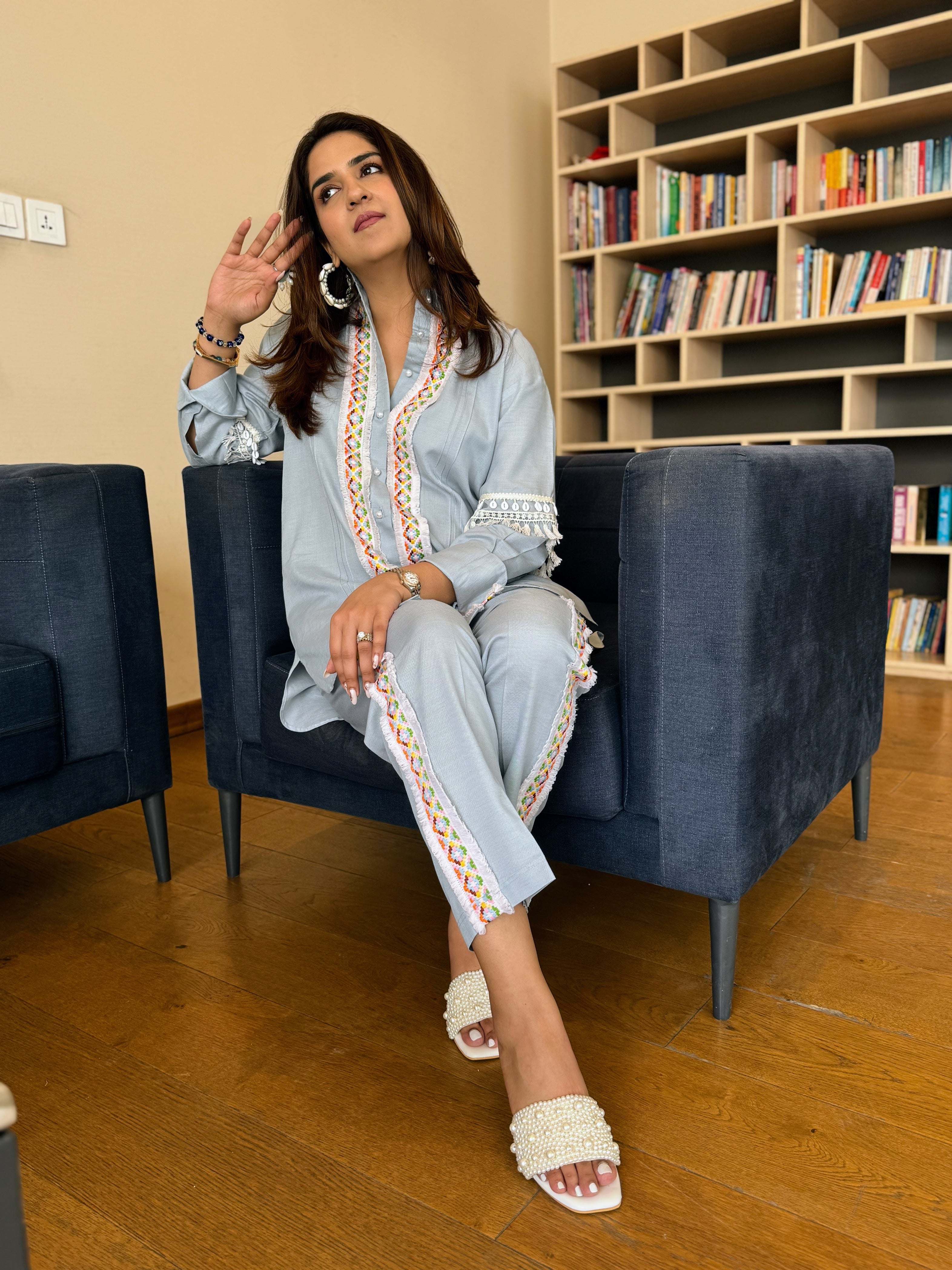 BLUE SHELL COORD SET