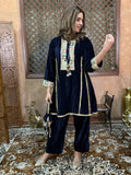BLUE LUXE CRUSH VELVET SET