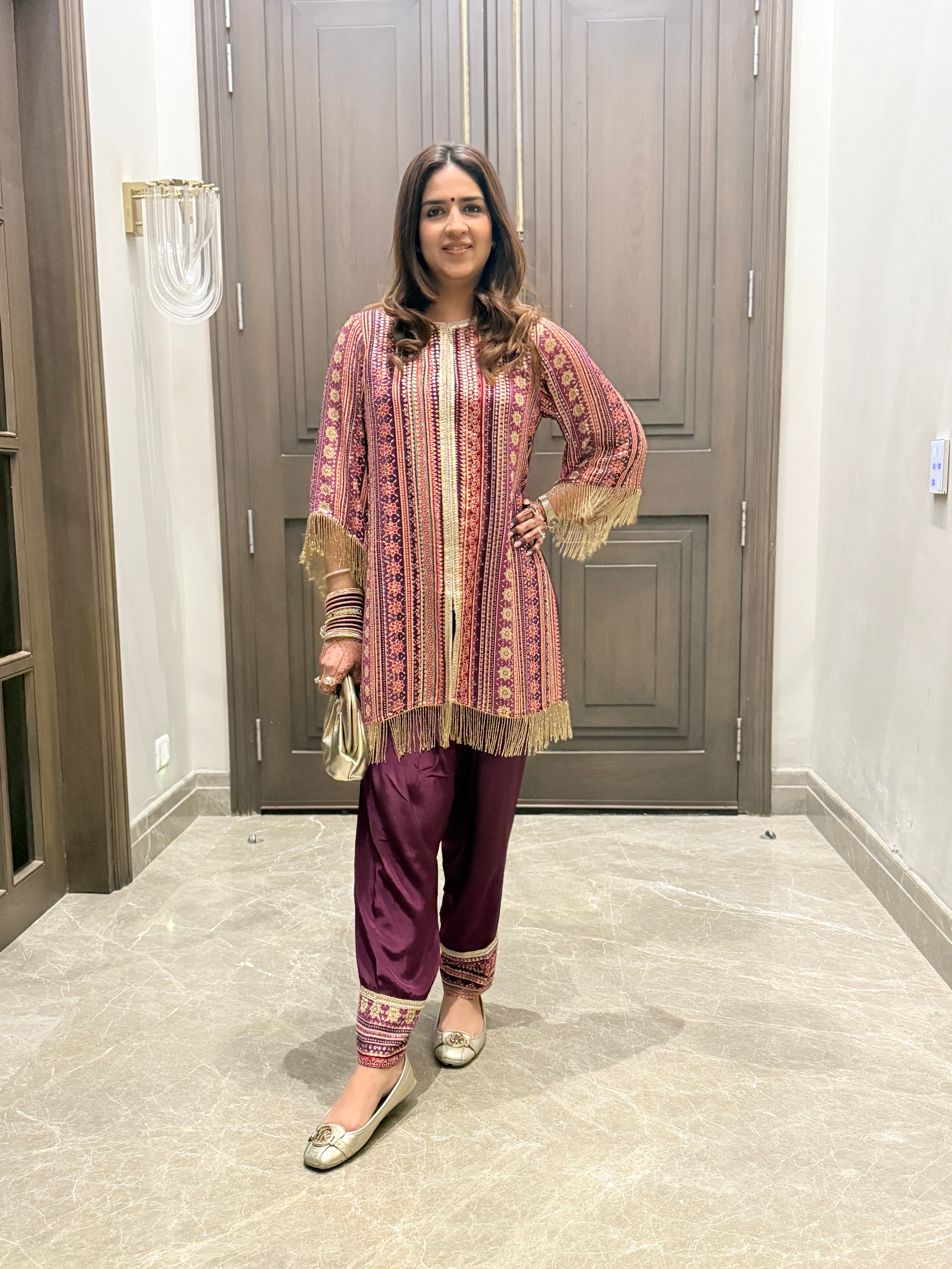 PLUM EMBROIDERED SET