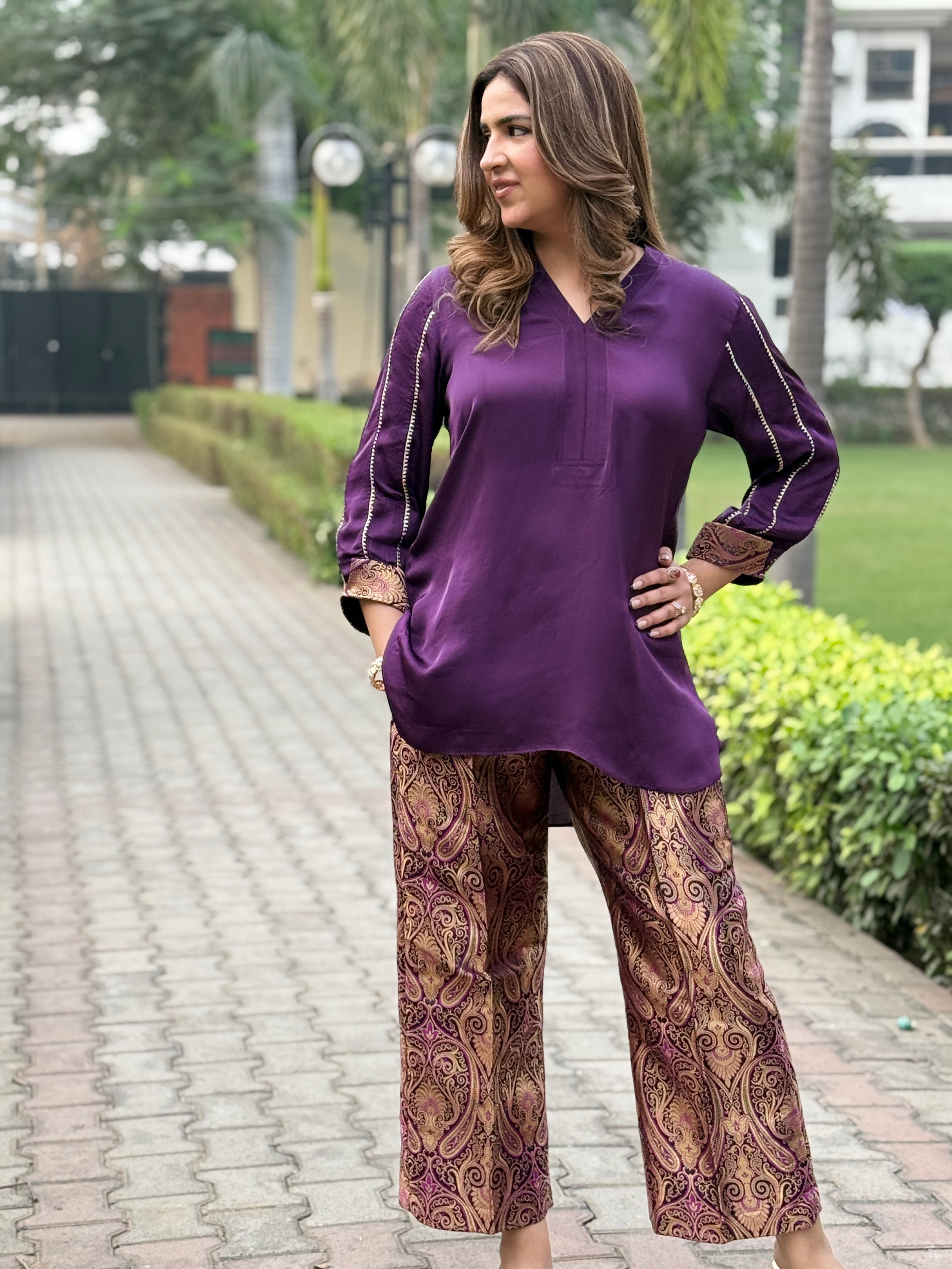 ROYAL PURPLE BROCADE SET