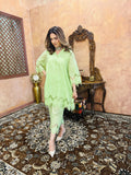 GREEN CUTWORK LACE SET
