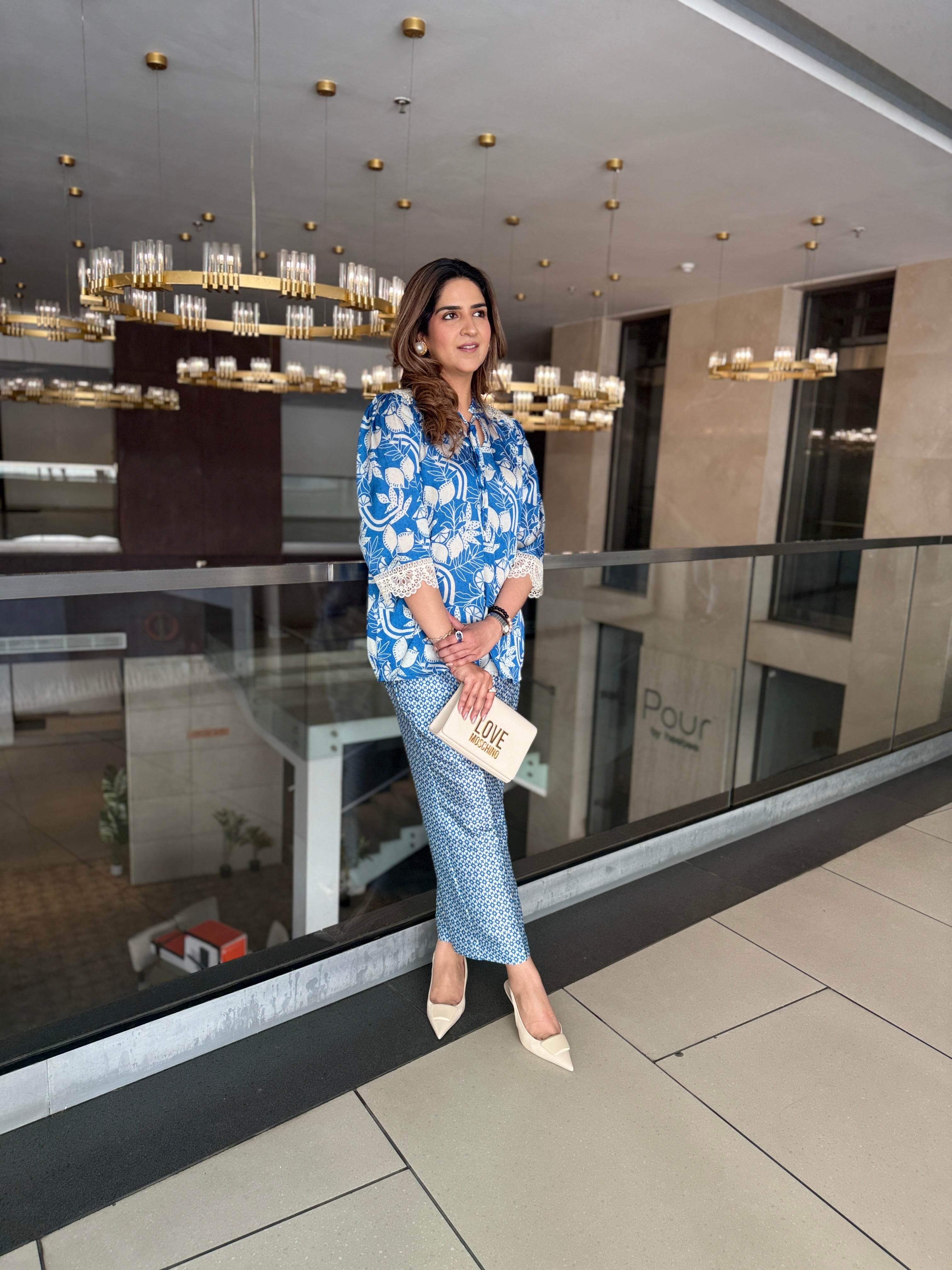 BLUE BLOOM COORD SET