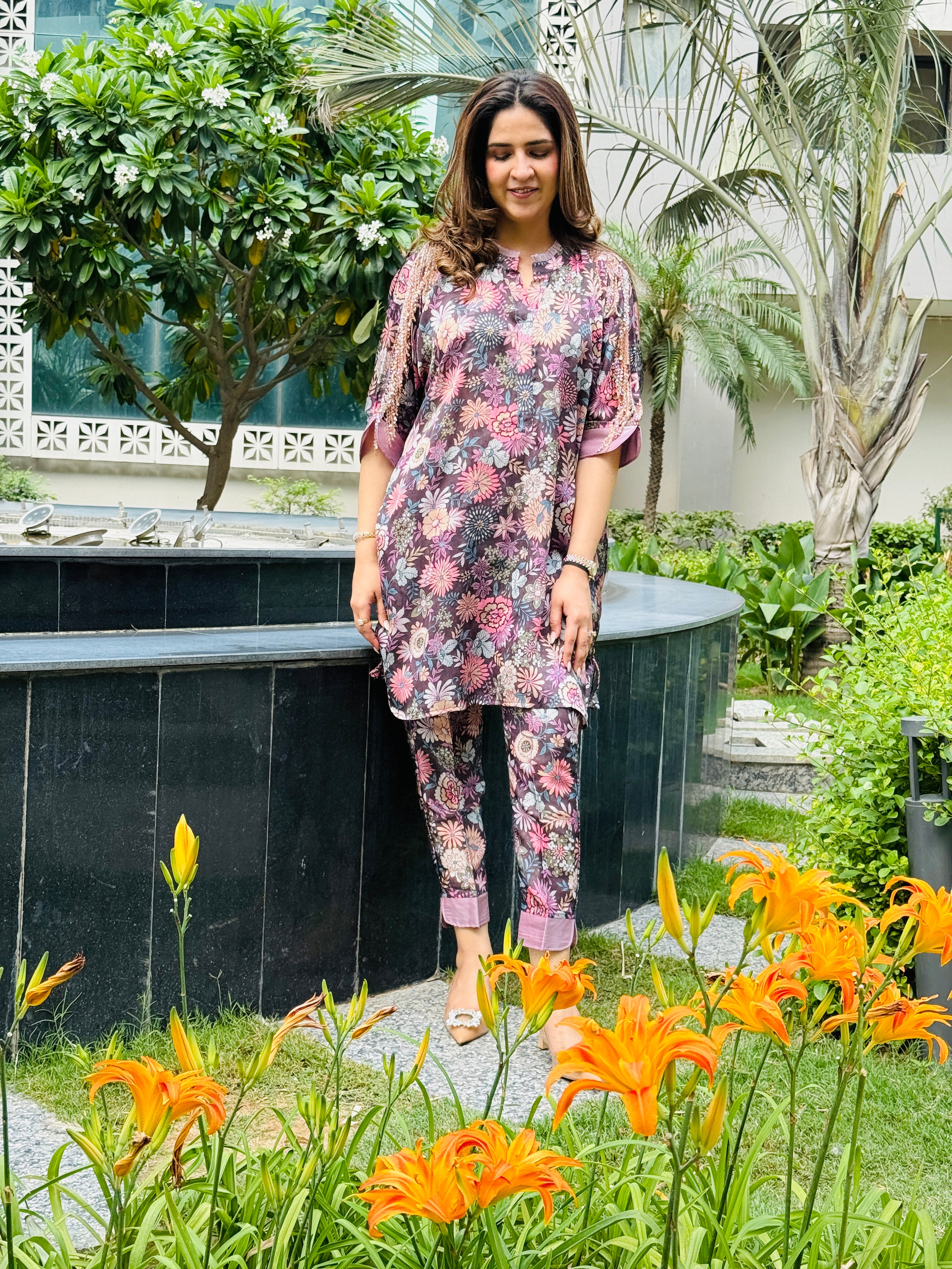 FLORAL GREY COORDSET