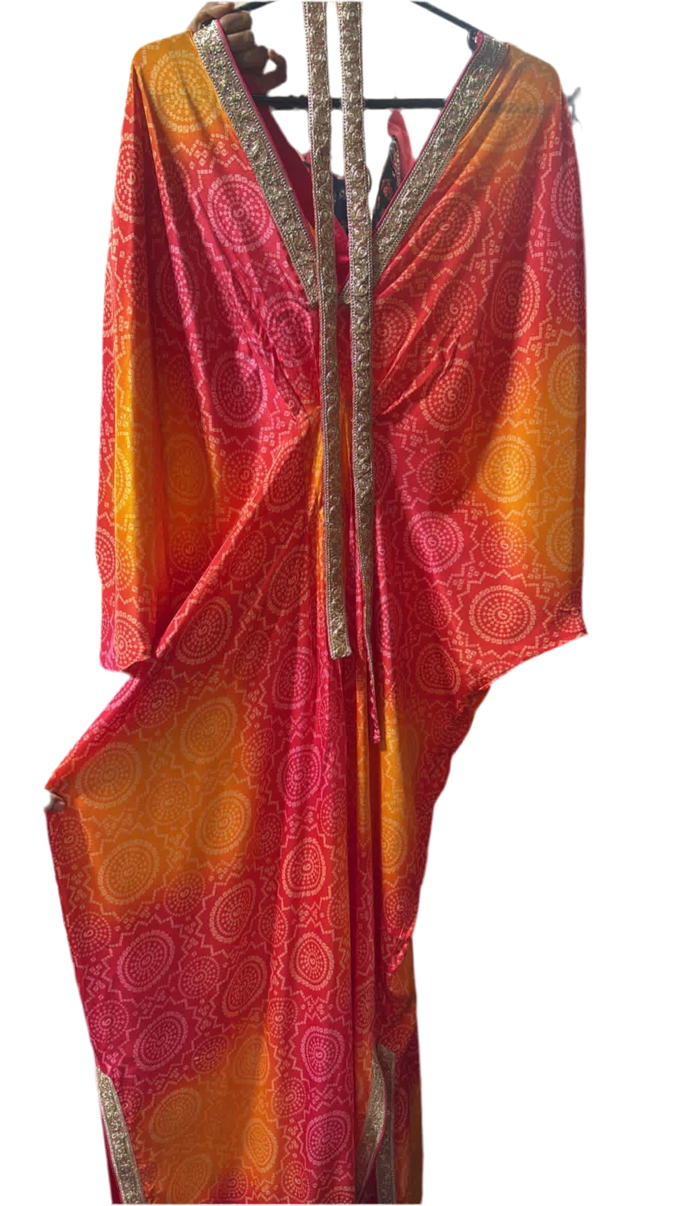 CREPE BANDHANI KAFTAN