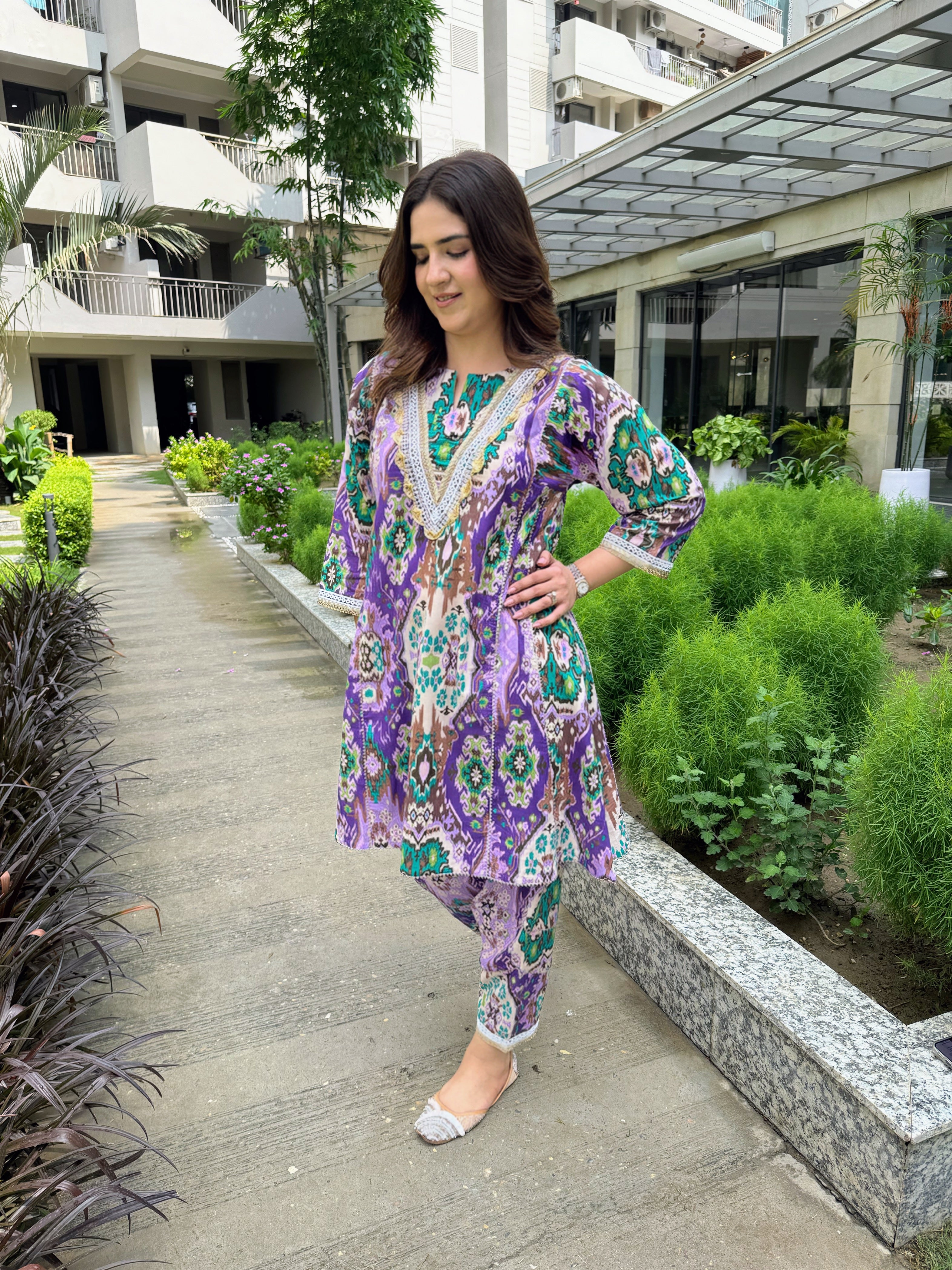 PURPLE IKAT FUSION SET