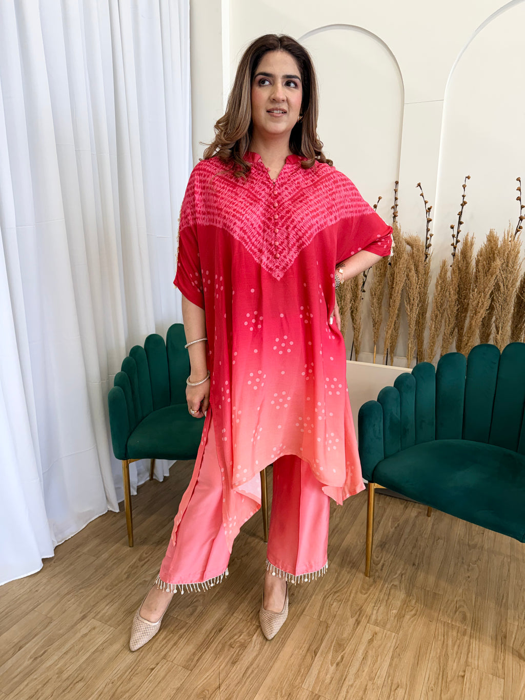 RED PEACH OMBRÉ CHOGA SET