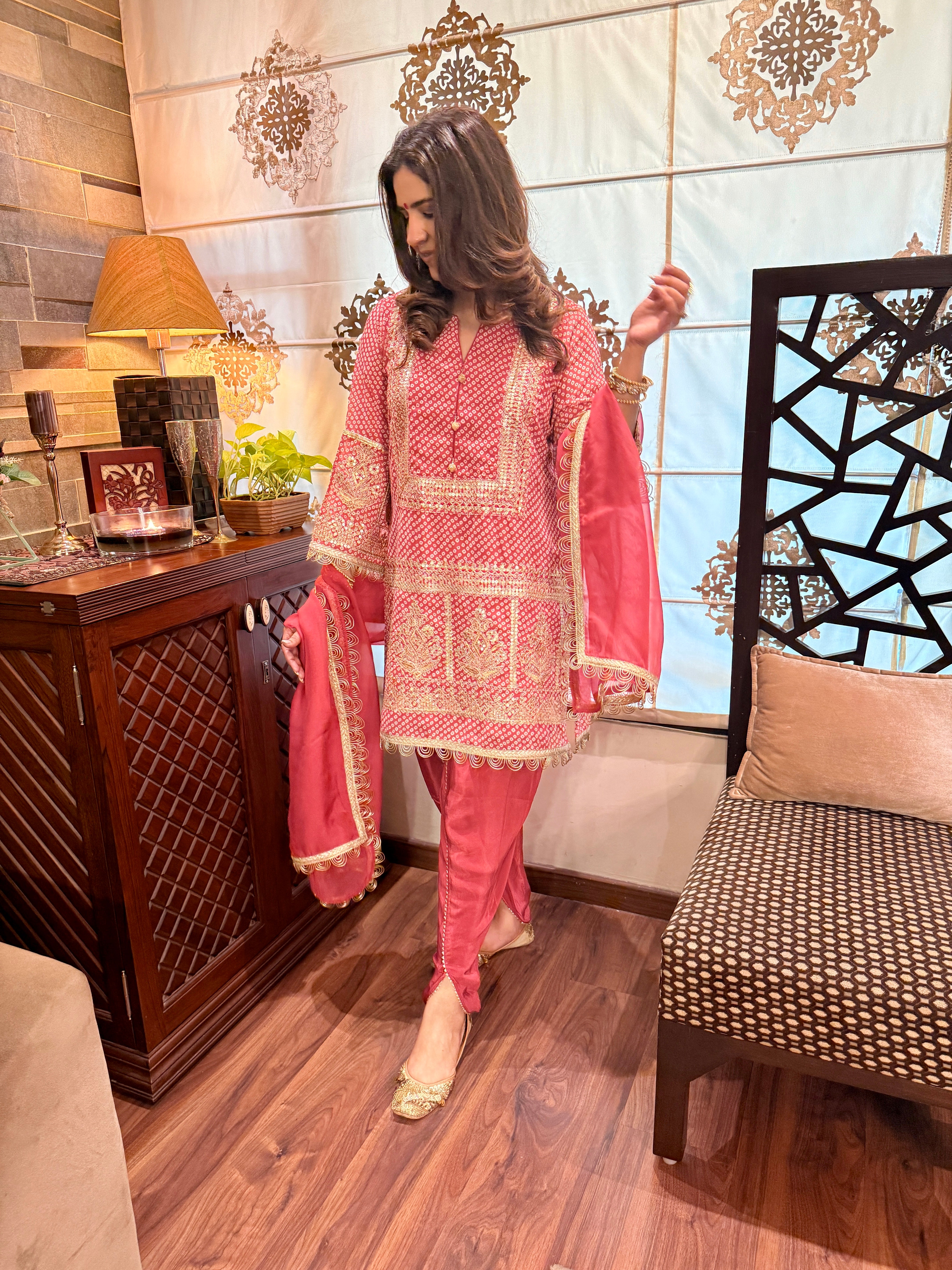 CARROT DUPATTA SET