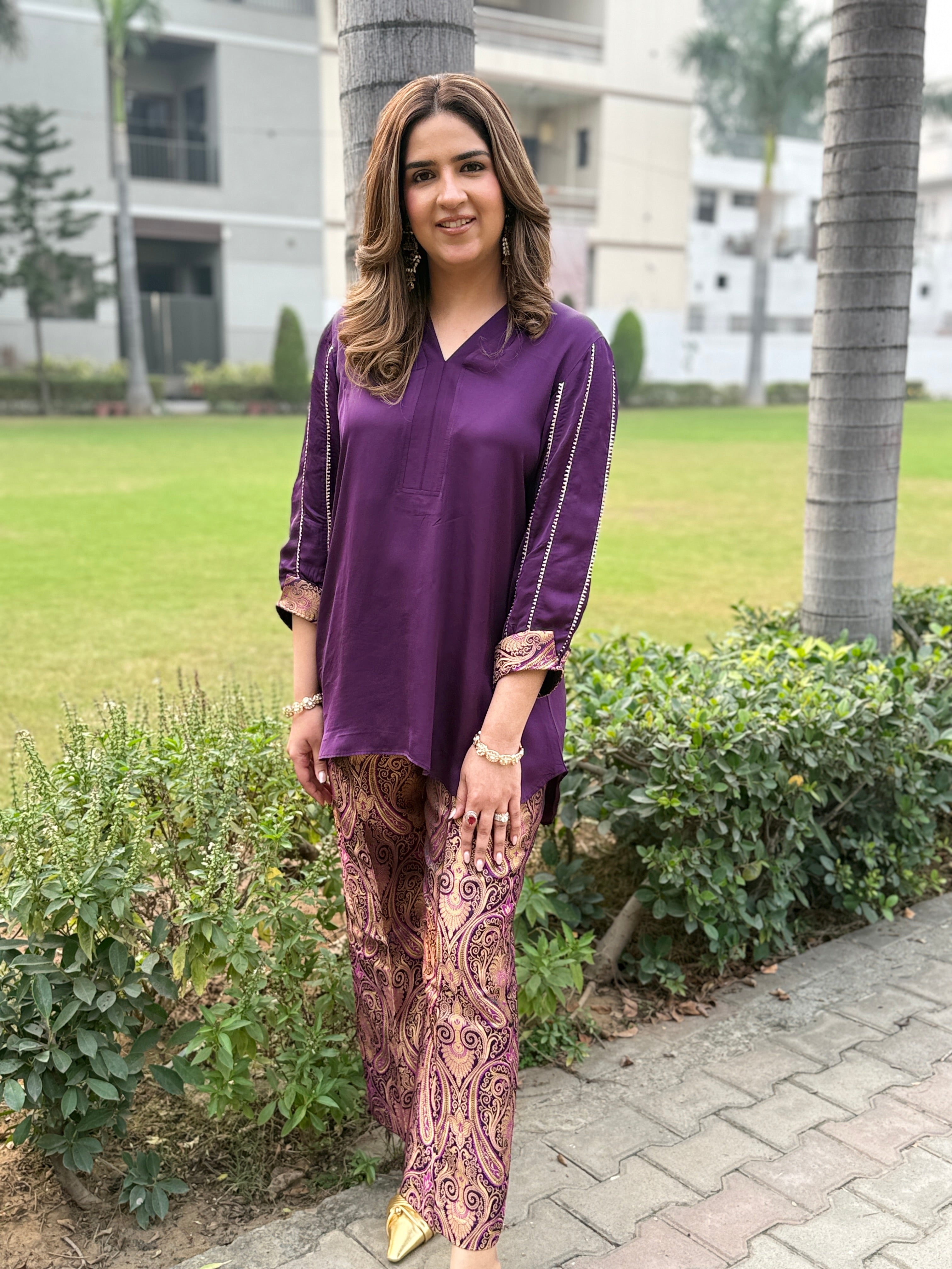 ROYAL PURPLE BROCADE SET