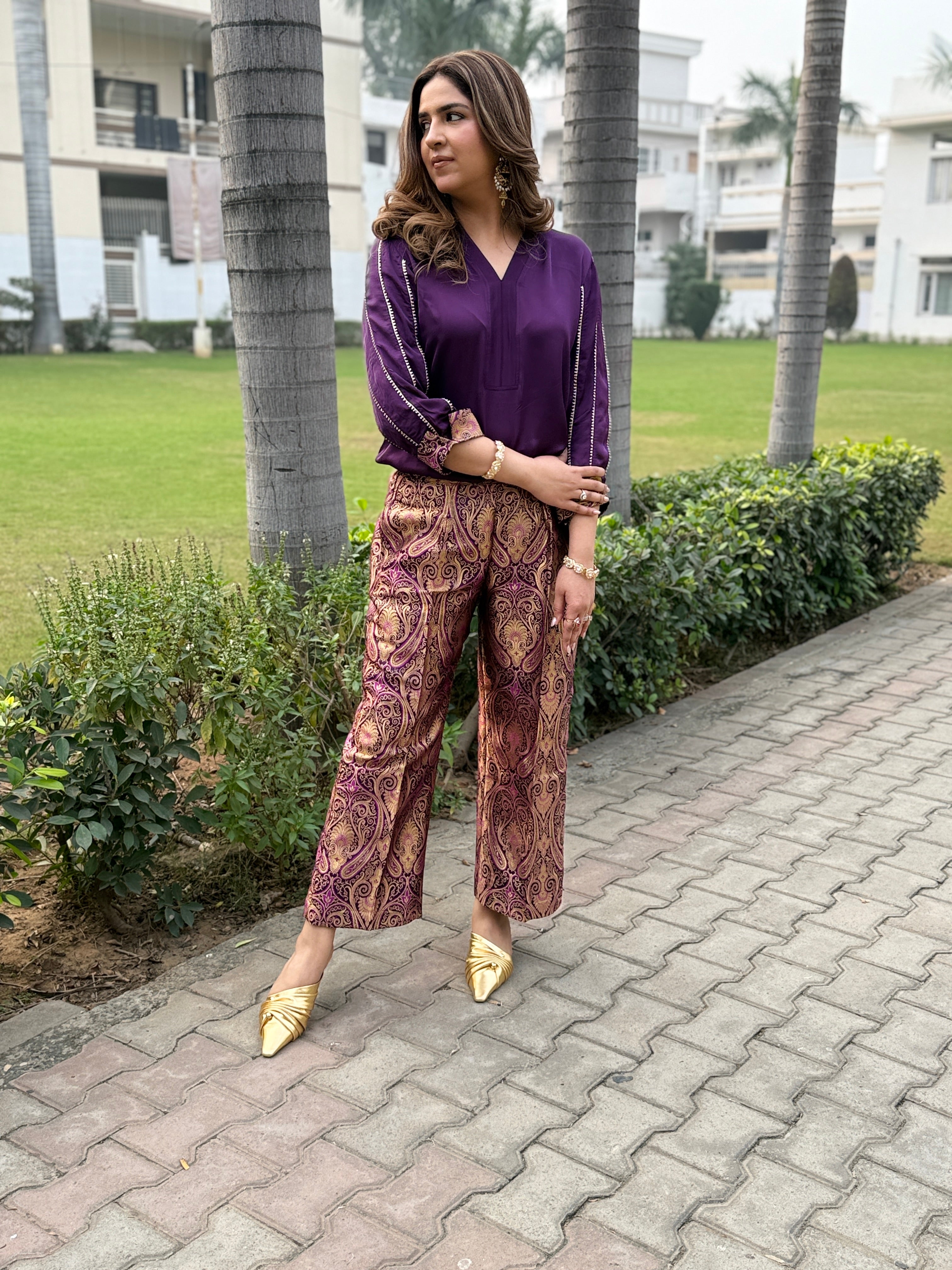 ROYAL PURPLE BROCADE SET