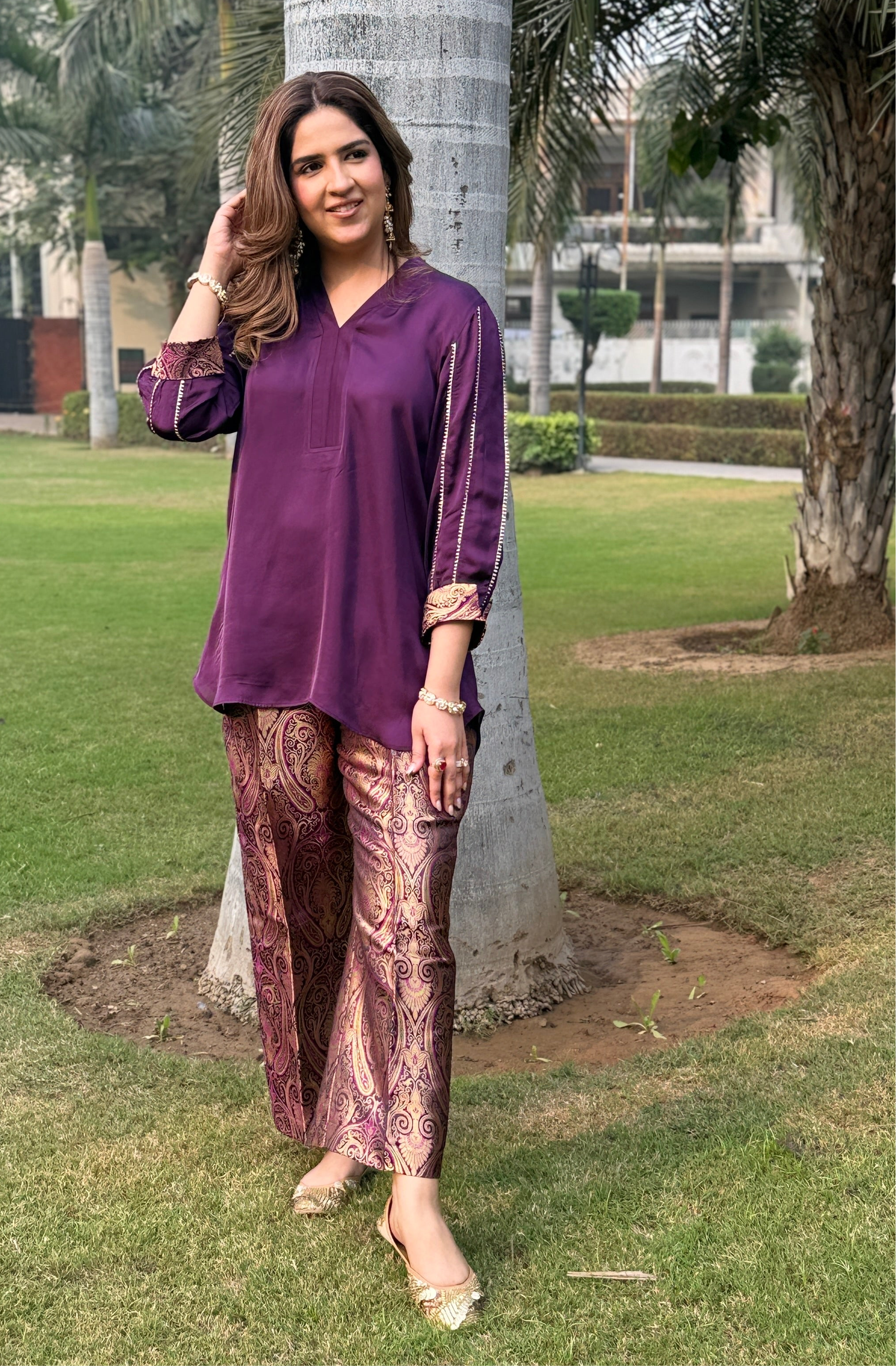 ROYAL PURPLE BROCADE SET