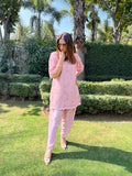 DUSTY ROSE PINK CUTWORK