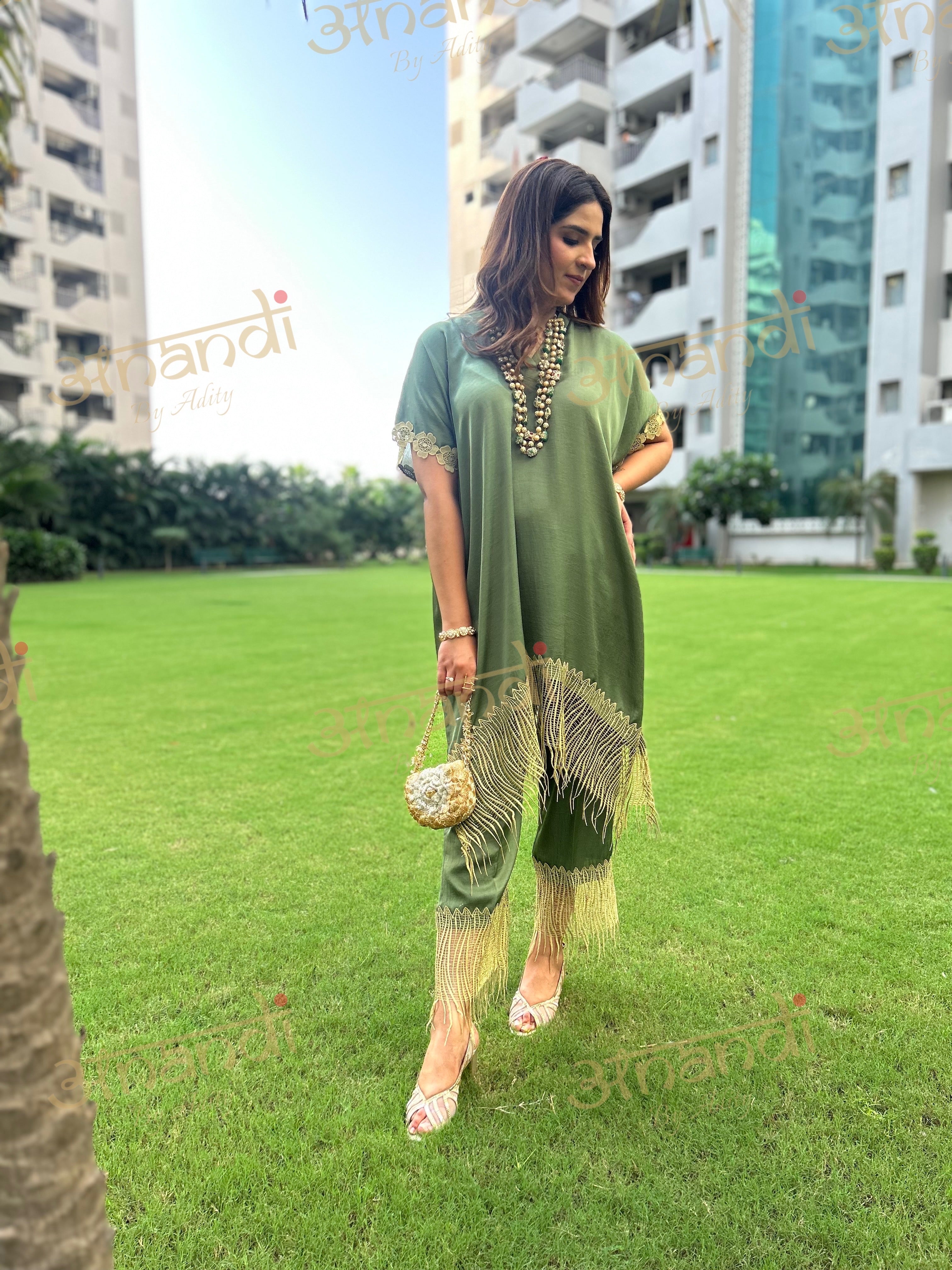 OLIVE GREEN GOLD SET