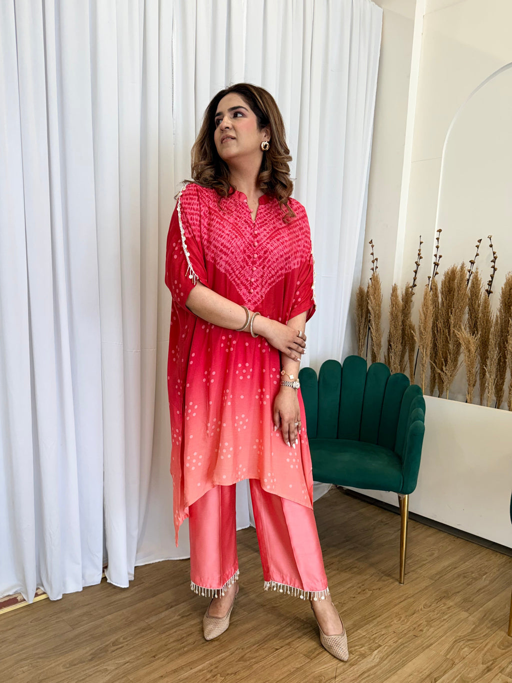 RED PEACH OMBRÉ CHOGA SET