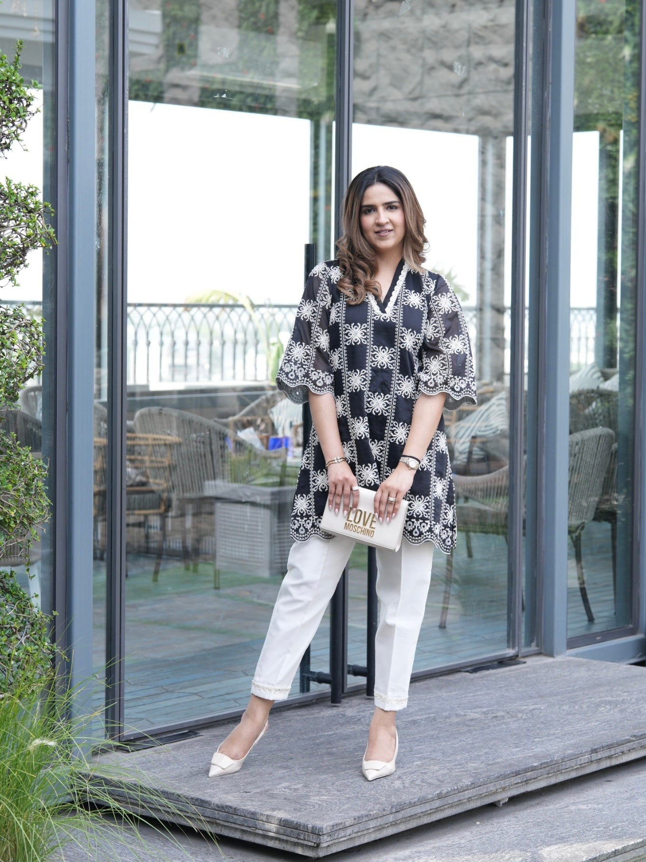 EMBROIDERED CHANDERI SET