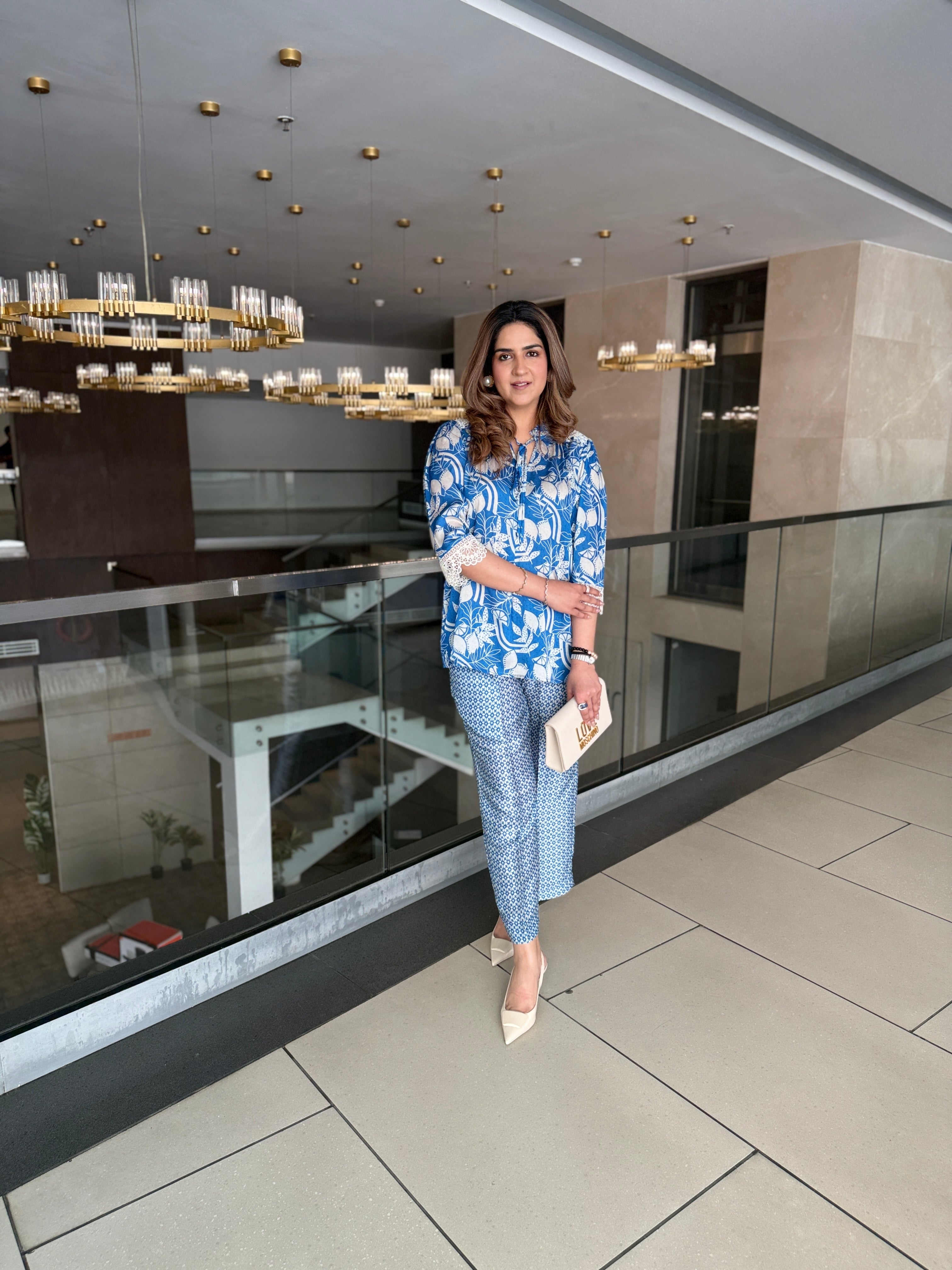 BLUE BLOOM COORD SET