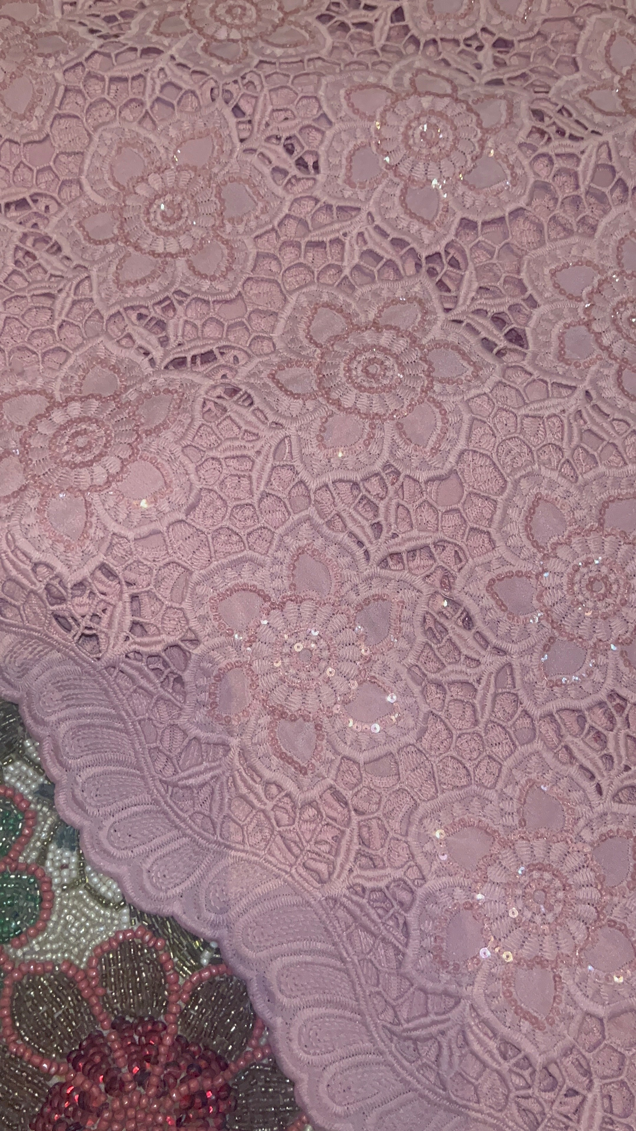 DUSTY ROSE PINK CUTWORK