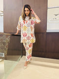 CREAM IKAT PRINT SET