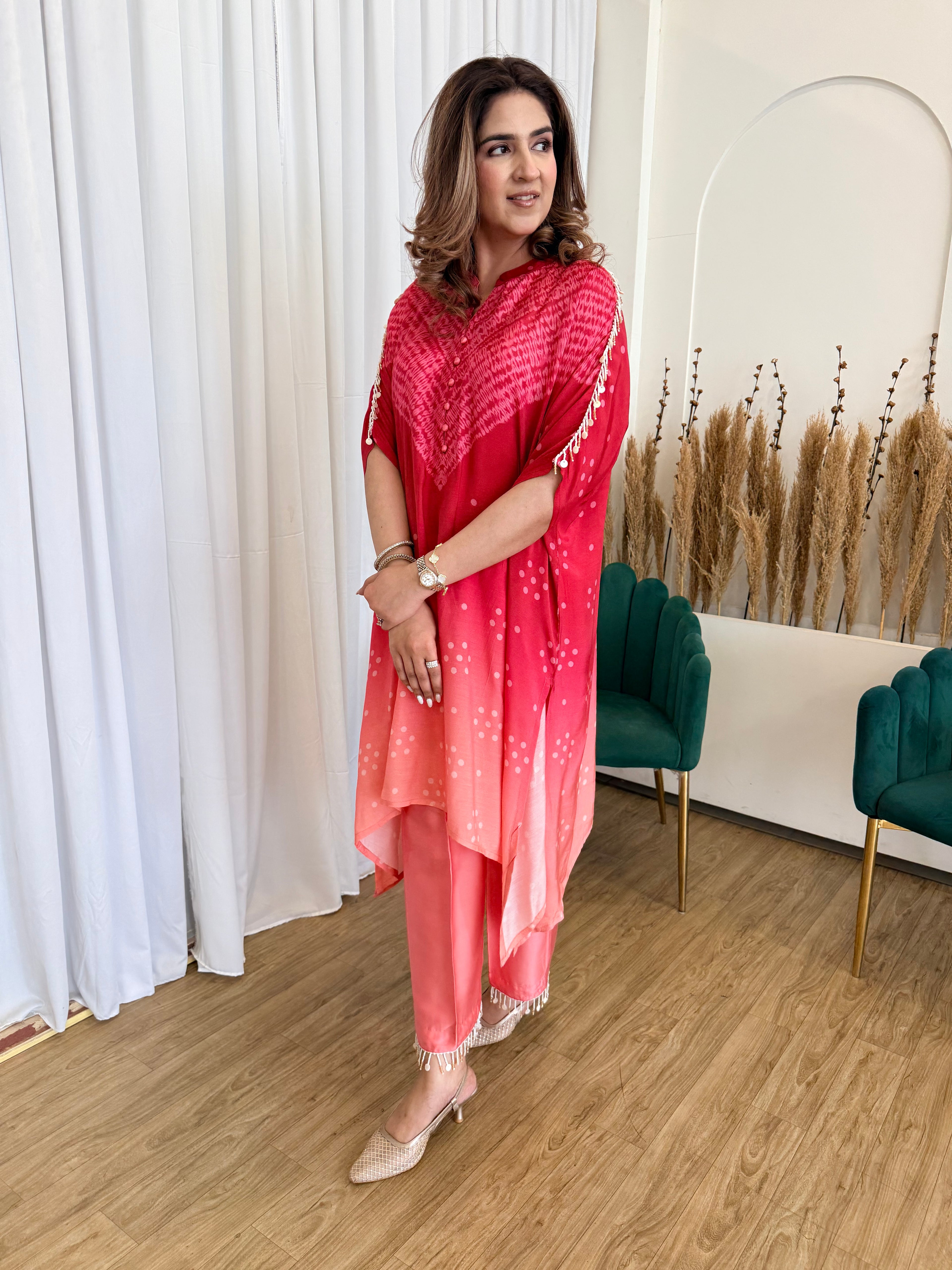 RED PEACH OMBRÉ CHOGA SET