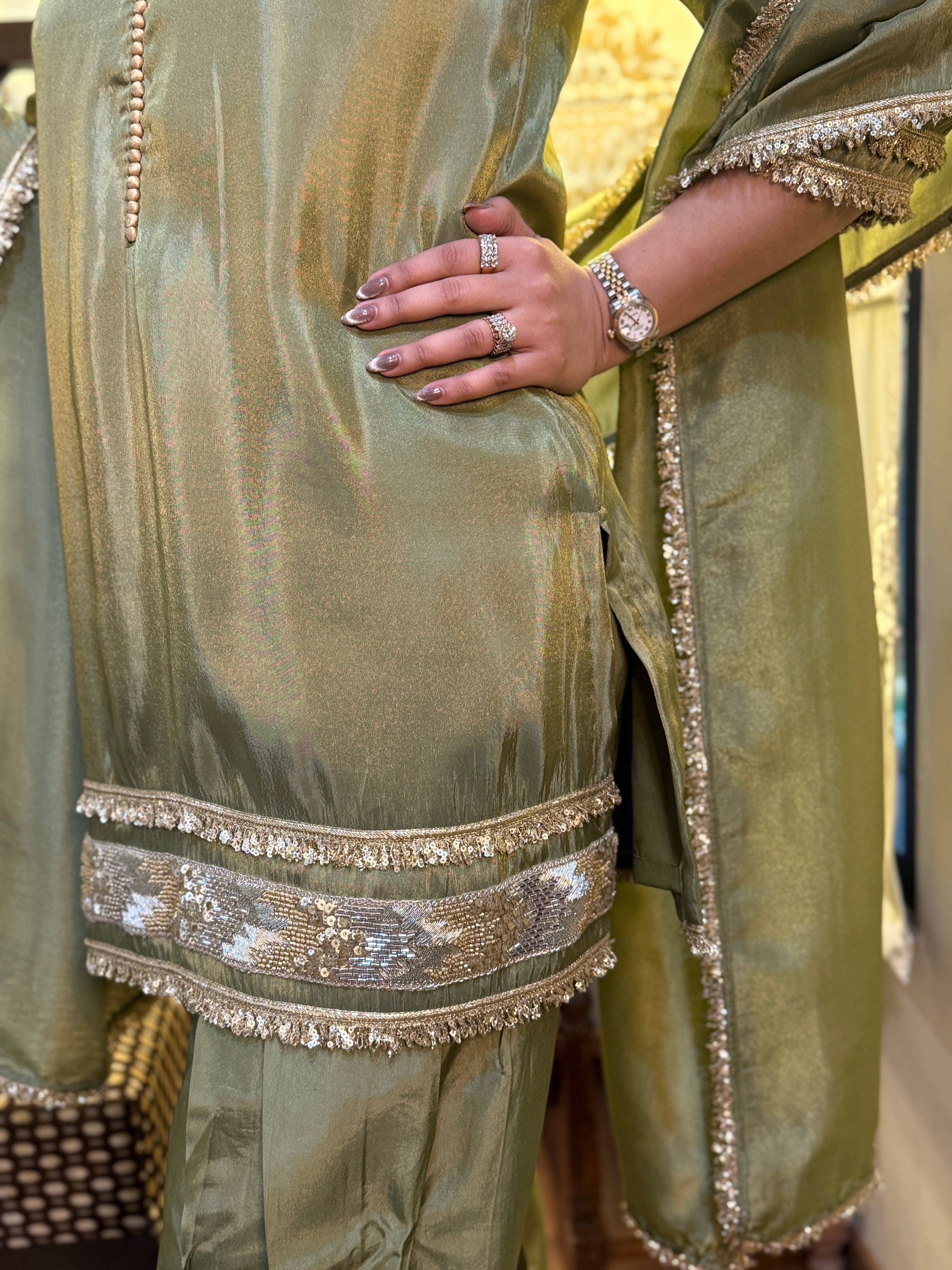 PISTACHIO GREEN FARSHI SET – Anandi Luxe