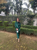 EMERALD GREEN VELVET COORD