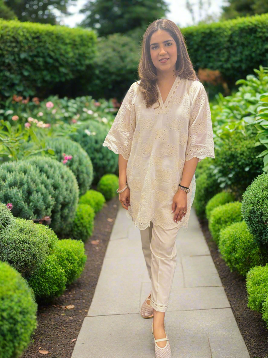 OFF WHITE CHANDERI SET