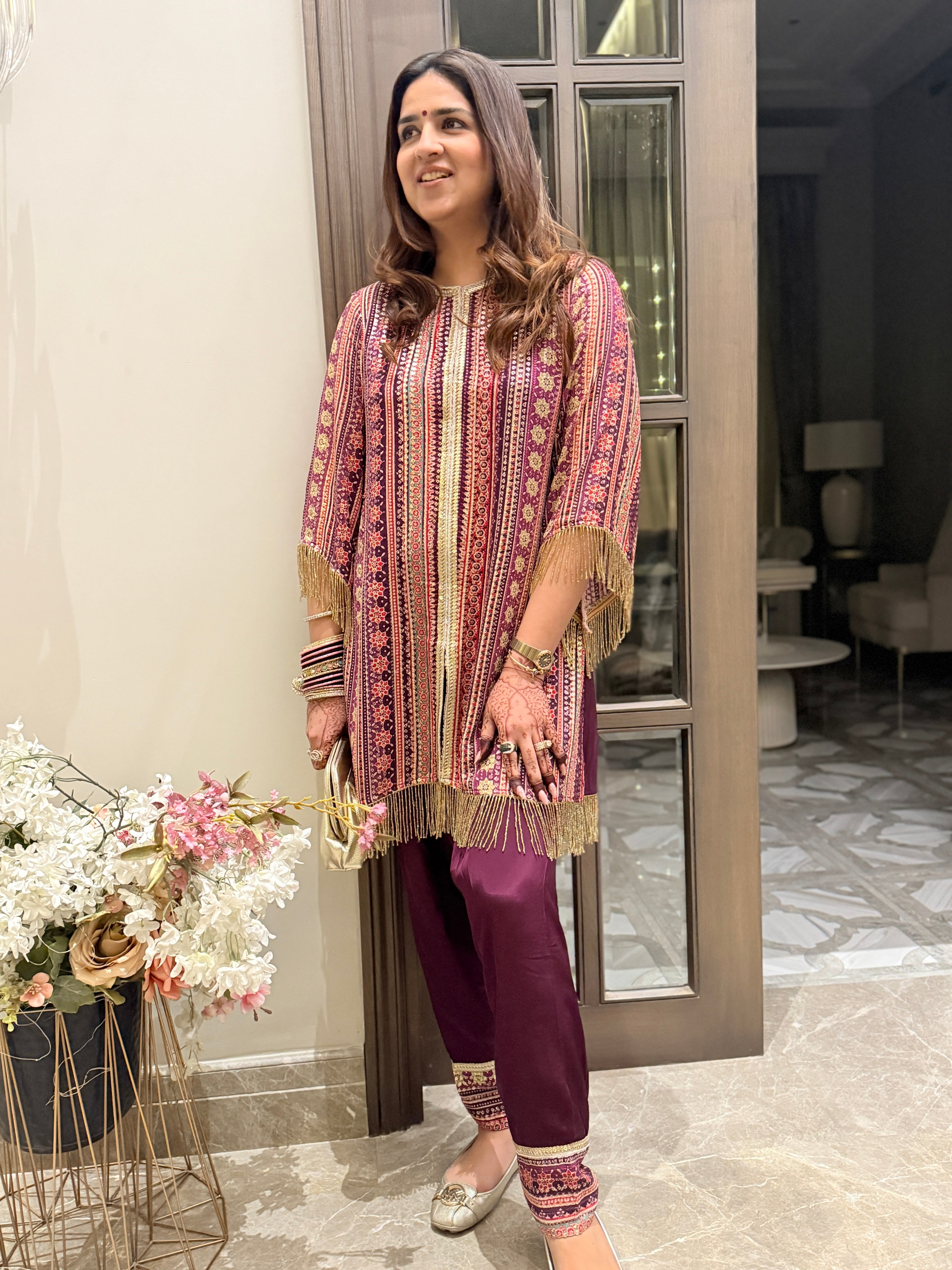 PLUM EMBROIDERED SET