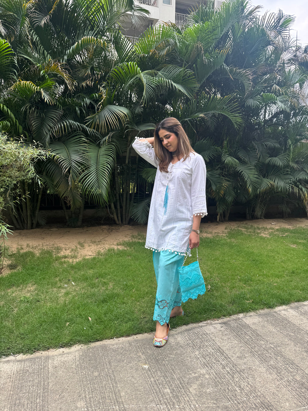 WHITE AQUA BLUE SET