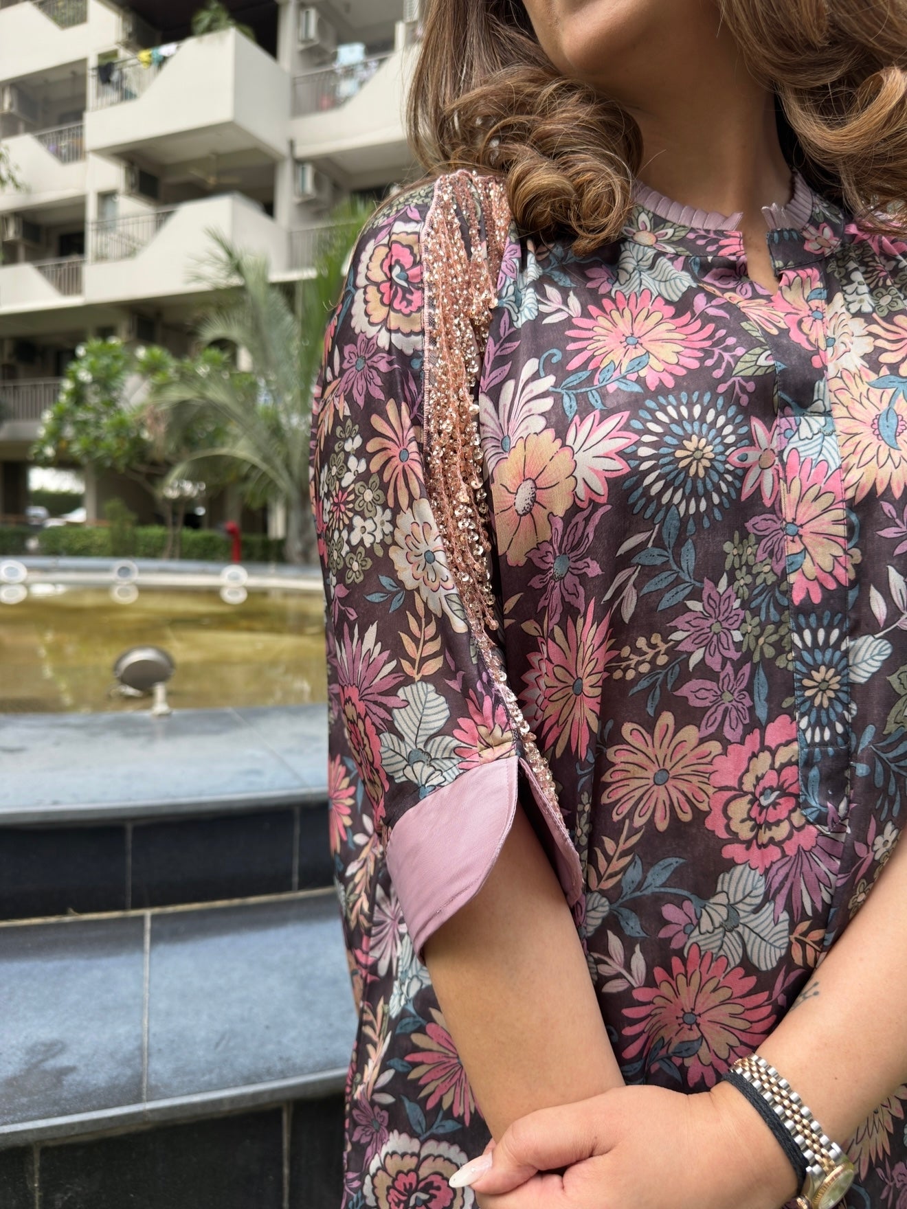 FLORAL GREY COORDSET