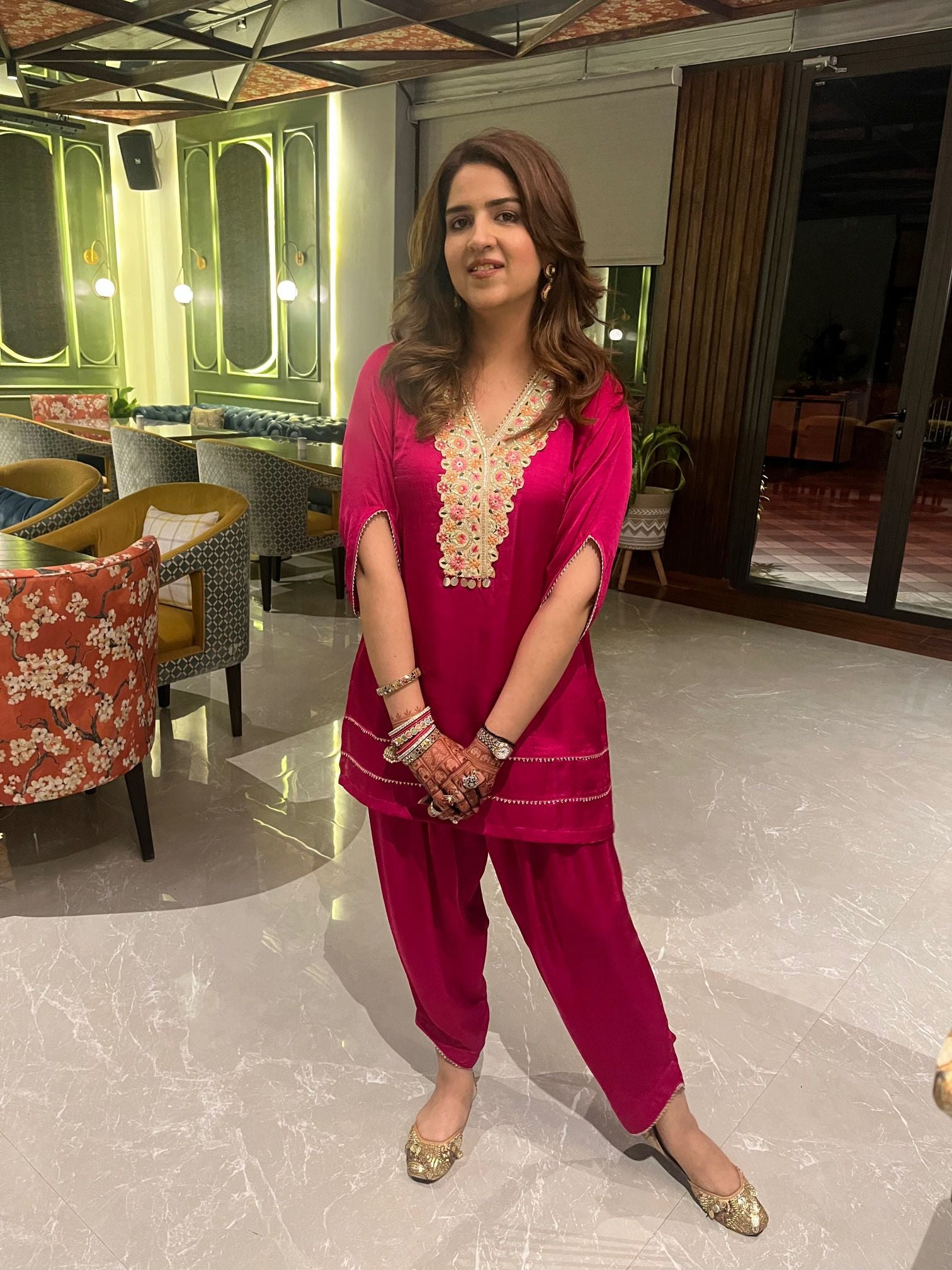 Magenta Cotton Satin